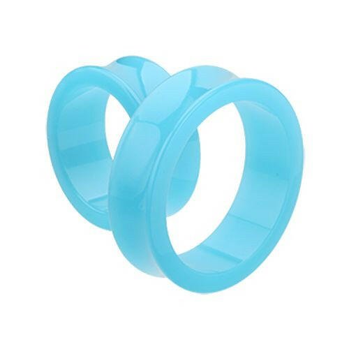 Supersize Neon Colored Acrylic Double Flared Ear Gauge Tunnel Plug Plugs Impulse Piercings 1-1/8" (29mm) Light Blue