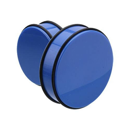 Supersize Neon Colored Acrylic No Flare Ear Gauge Plug Plugs Impulse Piercings 1-1/8" (29mm) Blue