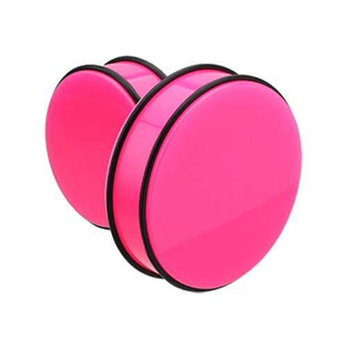 Supersize Neon Colored Acrylic No Flare Ear Gauge Plug Plugs Impulse Piercings 1-1/8" (29mm) Pink