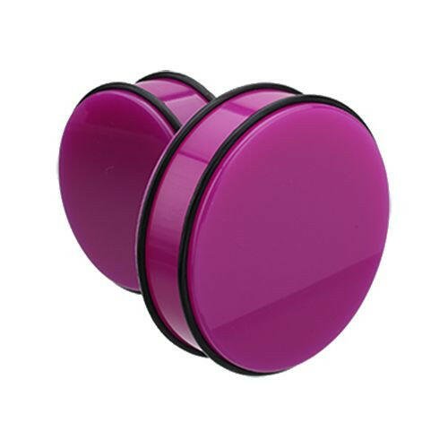 Supersize Neon Colored Acrylic No Flare Ear Gauge Plug Plugs Impulse Piercings 1-1/8" (29mm) Purple