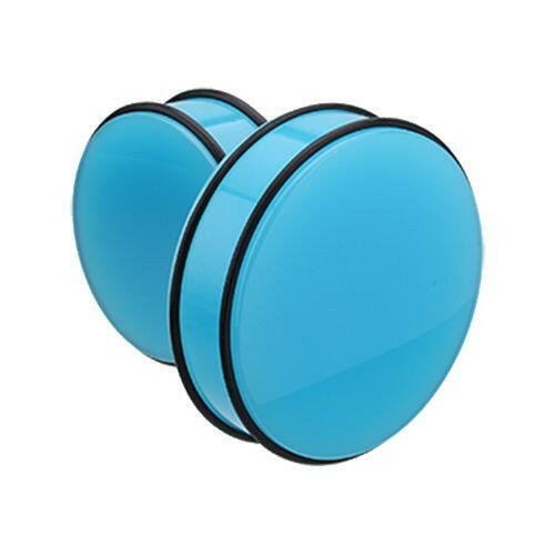 Supersize Neon Colored Acrylic No Flare Ear Gauge Plug Plugs Impulse Piercings 1-1/8" (29mm) Light Blue