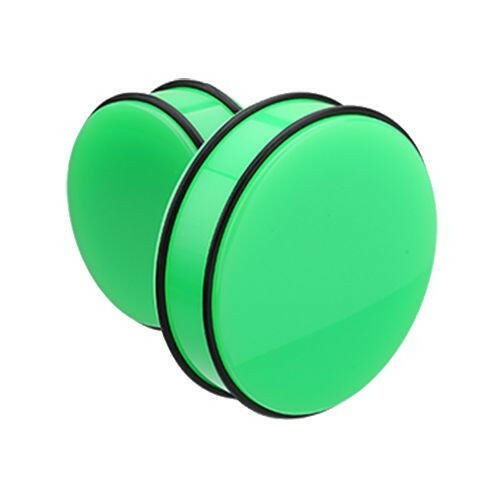 Supersize Neon Colored Acrylic No Flare Ear Gauge Plug Plugs Impulse Piercings 1-1/8" (29mm) Green