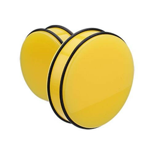 Supersize Neon Colored Acrylic No Flare Ear Gauge Plug Plugs Impulse Piercings 1-1/8" (29mm) Yellow