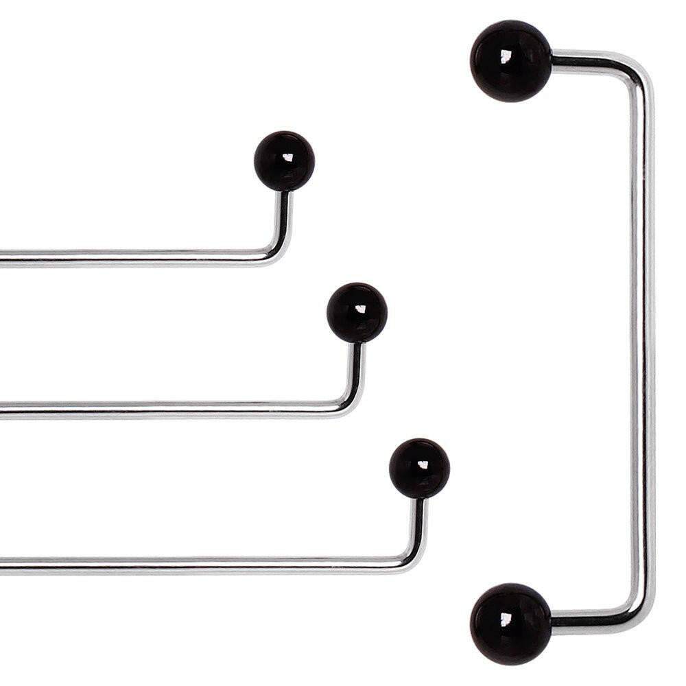 Surgical Steel 90 Degree Surface Barbell with Black PVD Plated Balls