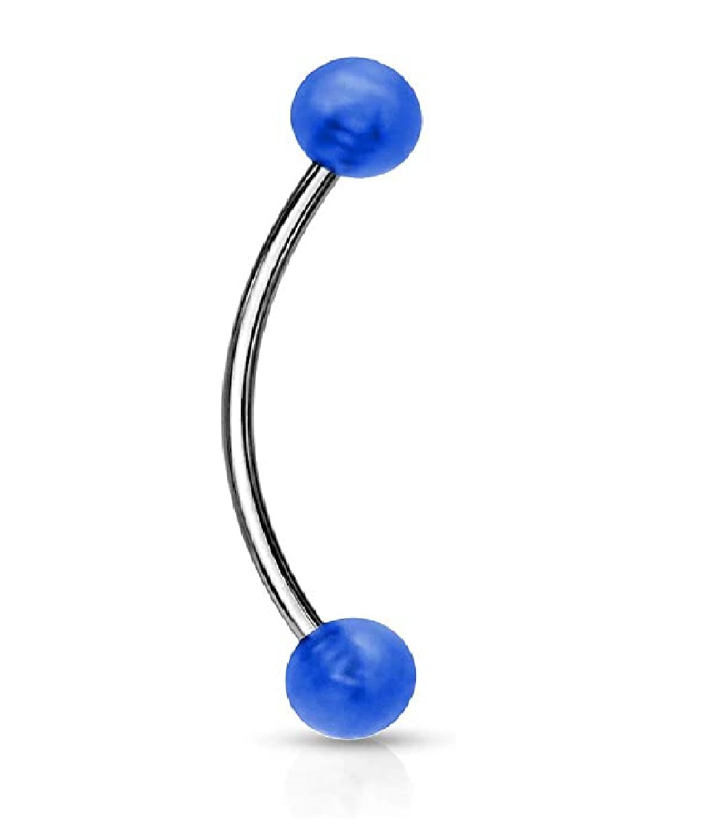 Surgical Steel Glow in the Dark Ball Ends for Snake Eye Piercing Curved Barbells Curved Barbell Skin Metals Blue