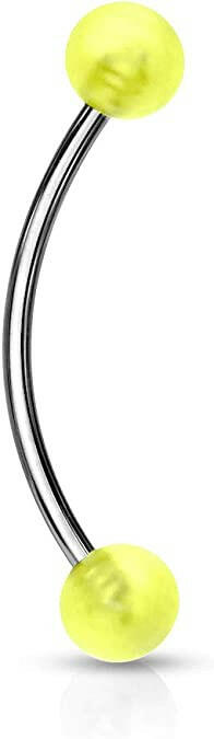 Surgical Steel Glow in the Dark Ball Ends for Snake Eye Piercing Curved Barbells Curved Barbell Skin Metals Yellow