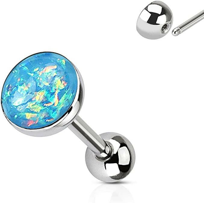 Surgical Steel Imitation Opal Barbells Barbell Impulse Piercings Aqua