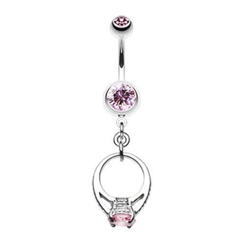 The Promise Belly Button Ring Navel Ring Impulse Piercings Light Pink