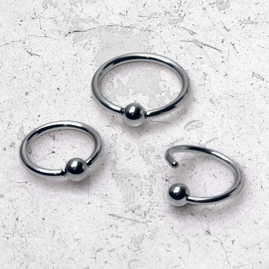 Titanium One Side Fixed Captive Bead Ring Captive Bead Skin Metals