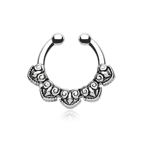 Tribal Penta Fake Septum Clip-On Ring Fake Septum Ring Impulse Piercings