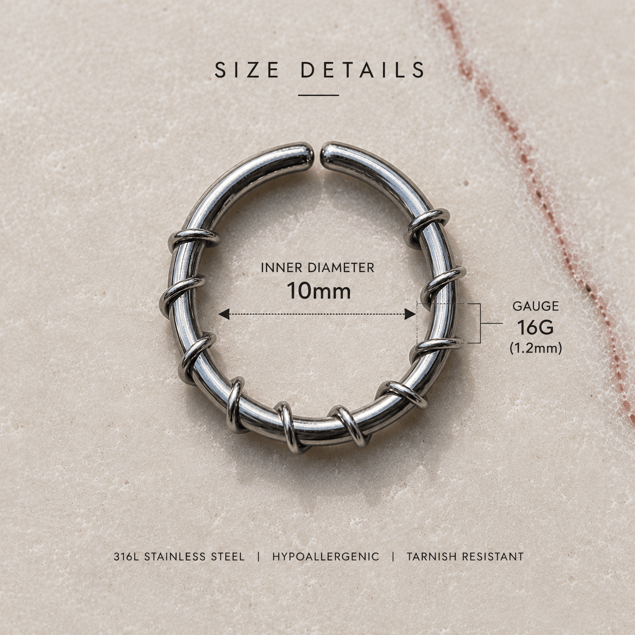 Twisted Wire Seamless Ring styled on model