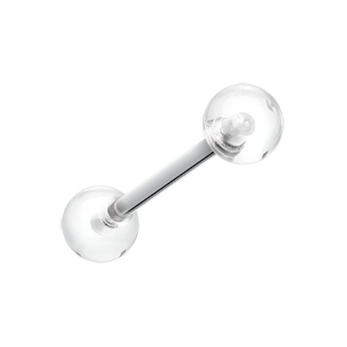 UV Acrylic Barbell Tongue Ring Barbell Impulse Piercings Clear