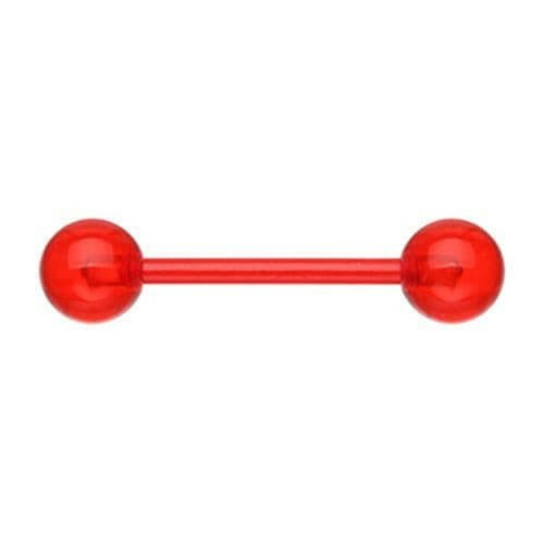 UV Acrylic Flexible Shaft Basic Nipple Barbell Nipple Ring Impulse Piercings 5/8" (16mm) Red