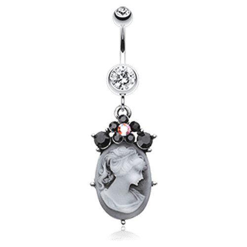 Vintage Victorian Cameo Belly Button Ring Navel Ring Impulse Piercings