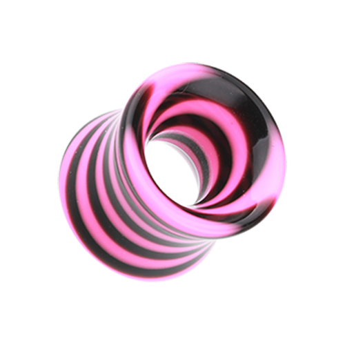 Beetle Maze Swirl Acrylic Ear Gauge Tunnel Plug Earrings Plug Earrings Impulse Piercings 2 GA (6.5mm) Pink