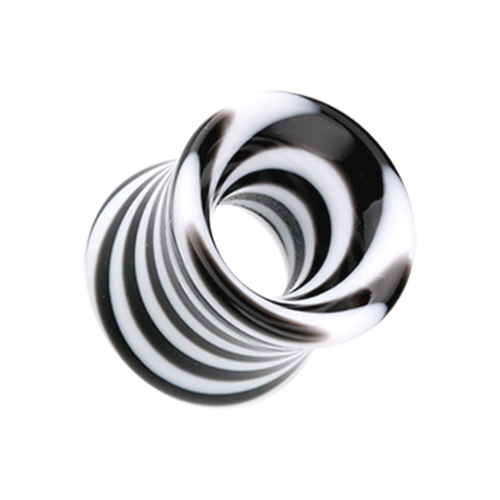 Beetle Maze Swirl Acrylic Ear Gauge Tunnel Plug Earrings Plug Earrings Impulse Piercings 2 GA (6.5mm) White