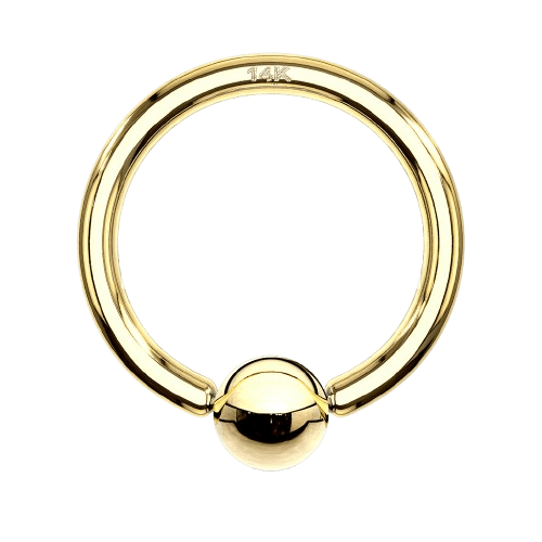 14K Gold Captive Bead Ring