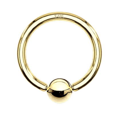 14K Gold Captive Bead Ring