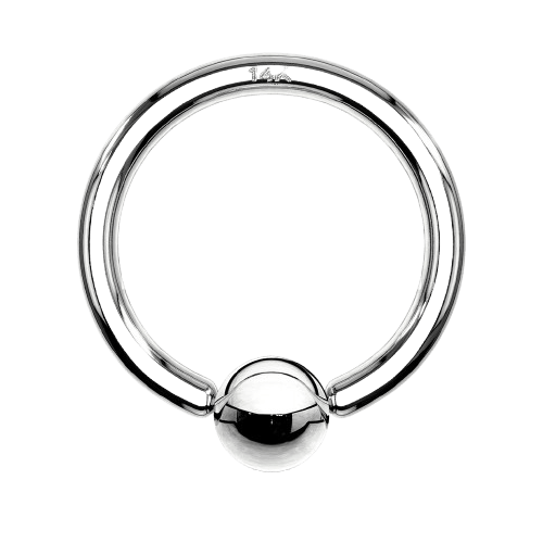 14K Gold Captive Bead Ring