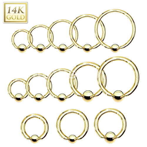 14K Gold Captive Bead Ring