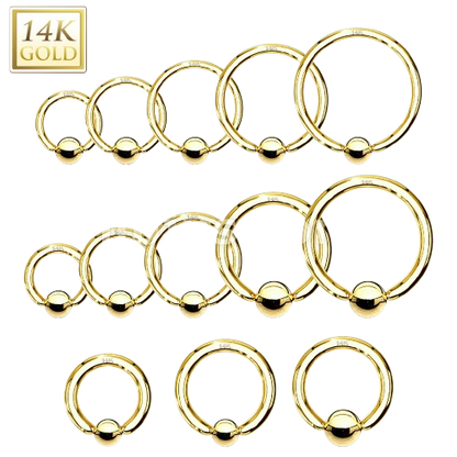 14K Gold Captive Bead Ring