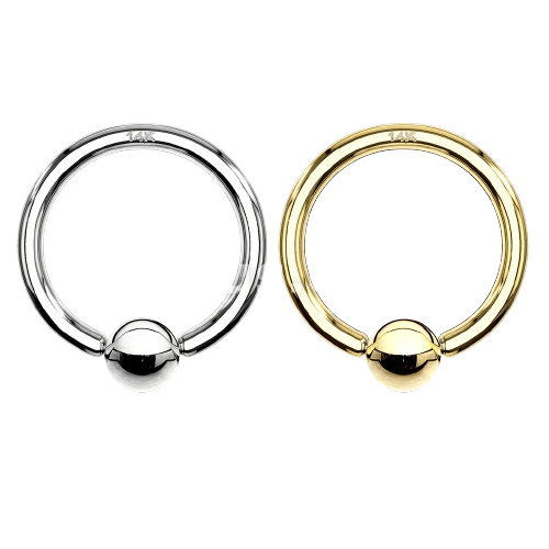 14K Gold Captive Bead Ring
