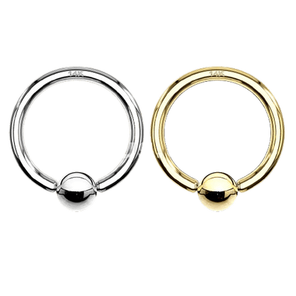 14K Gold Captive Bead Ring