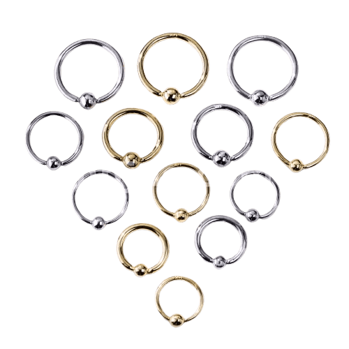 14K Gold Captive Bead Ring