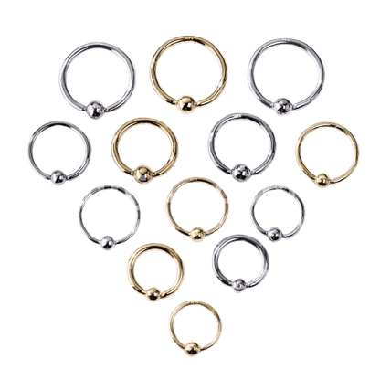14K Gold Captive Bead Ring