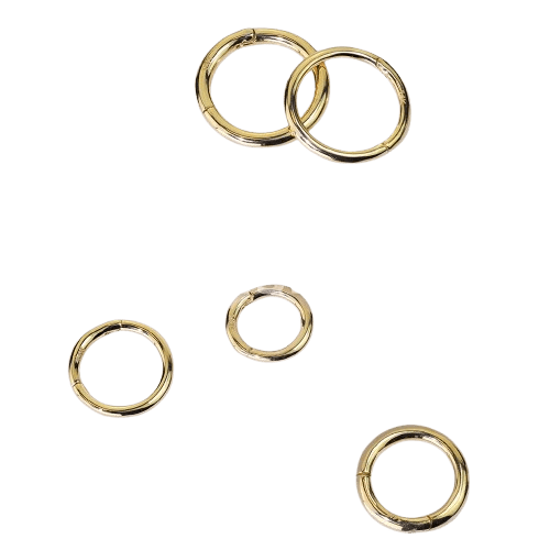 14K Solid Yellow Gold Hinged Segment Hoop Ring Tongue Rings Impulse Piercings