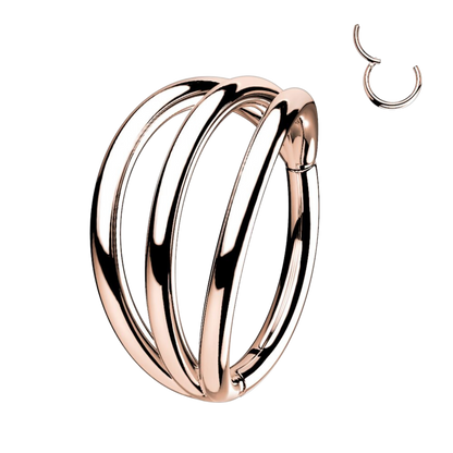 Implant Grade Titanium Hinged Segment Triple Hoop Ring Hoop Earring Skin Metals