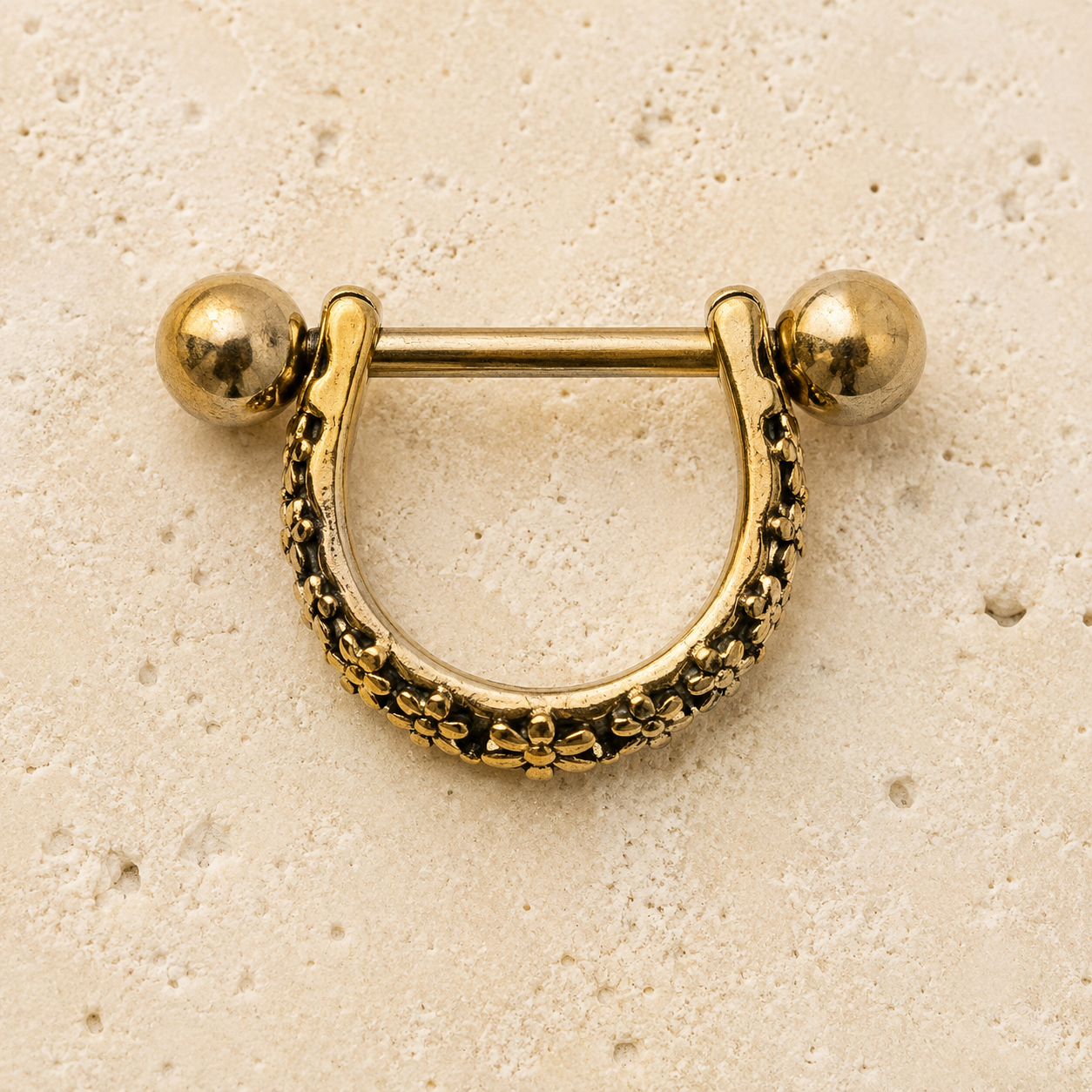 Gold Plated Daisy Ear Cuff Cartilage Earring - Skin Metals