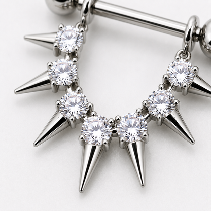 316L Stainless Steel CZ Spike Nipple Shield