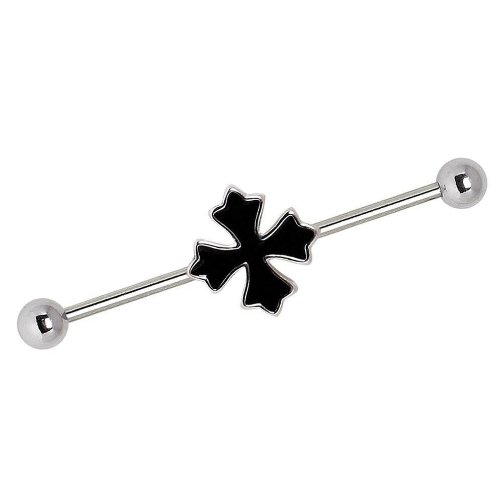 Industrial Barbell with Cross Patonce Industrial Barbell Impulse Piercings