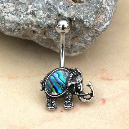 Stainless Steel Abalone Shell Elephant Belly Button Navel Ring Navel Ring Impulse Piercings