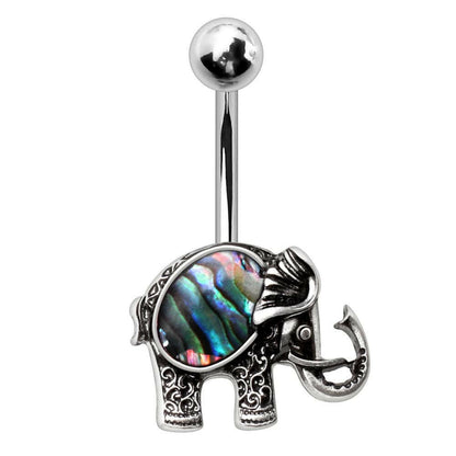 Stainless Steel Abalone Shell Elephant Belly Button Navel Ring Navel Ring Impulse Piercings