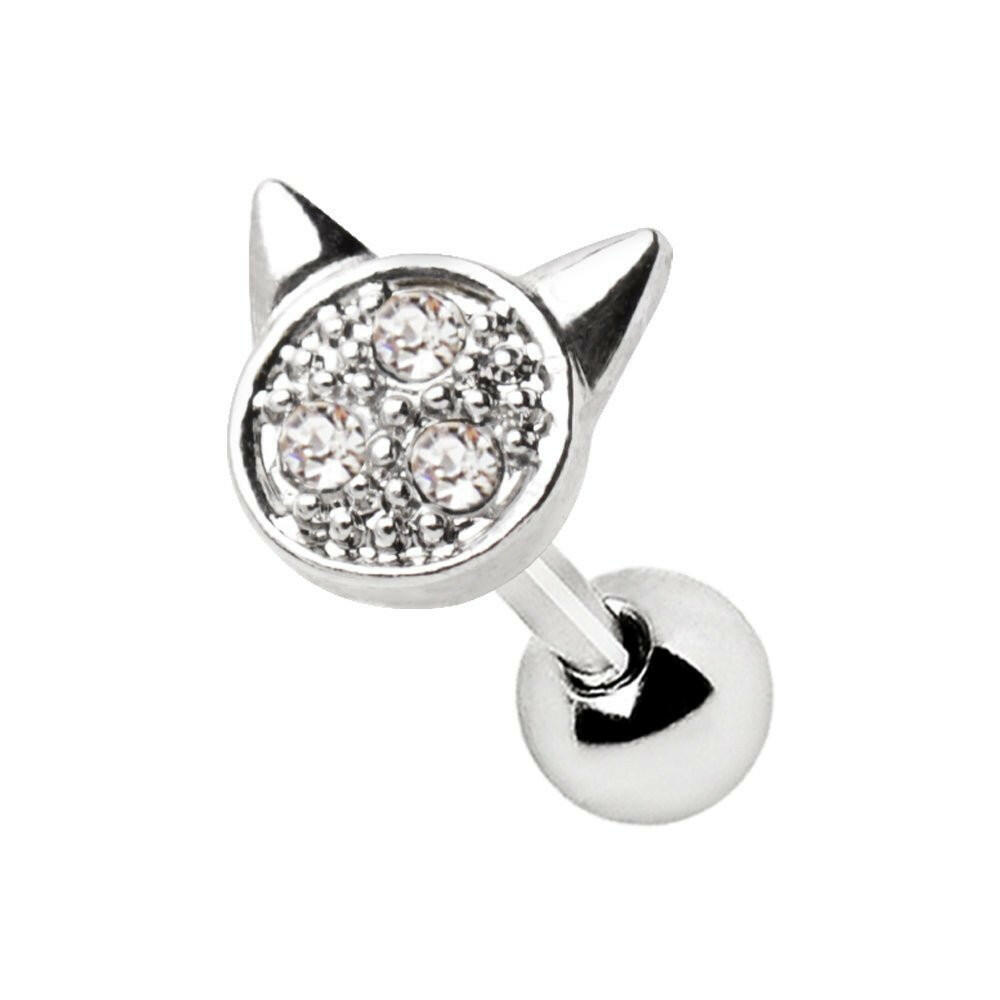 Stainless Steel Adorned Cat Cartilage Earring Cartilage Impulse Piercings