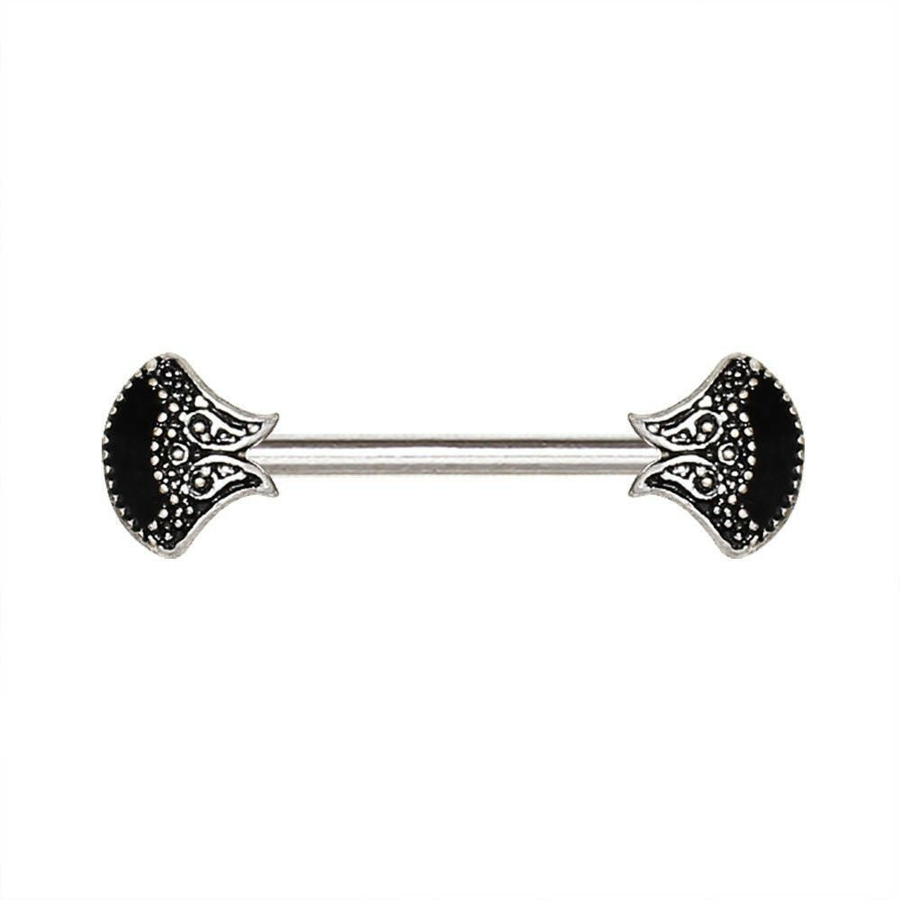 Stainless Steel Antique Fan Nipple Bar Nipple Ring Impulse Piercings