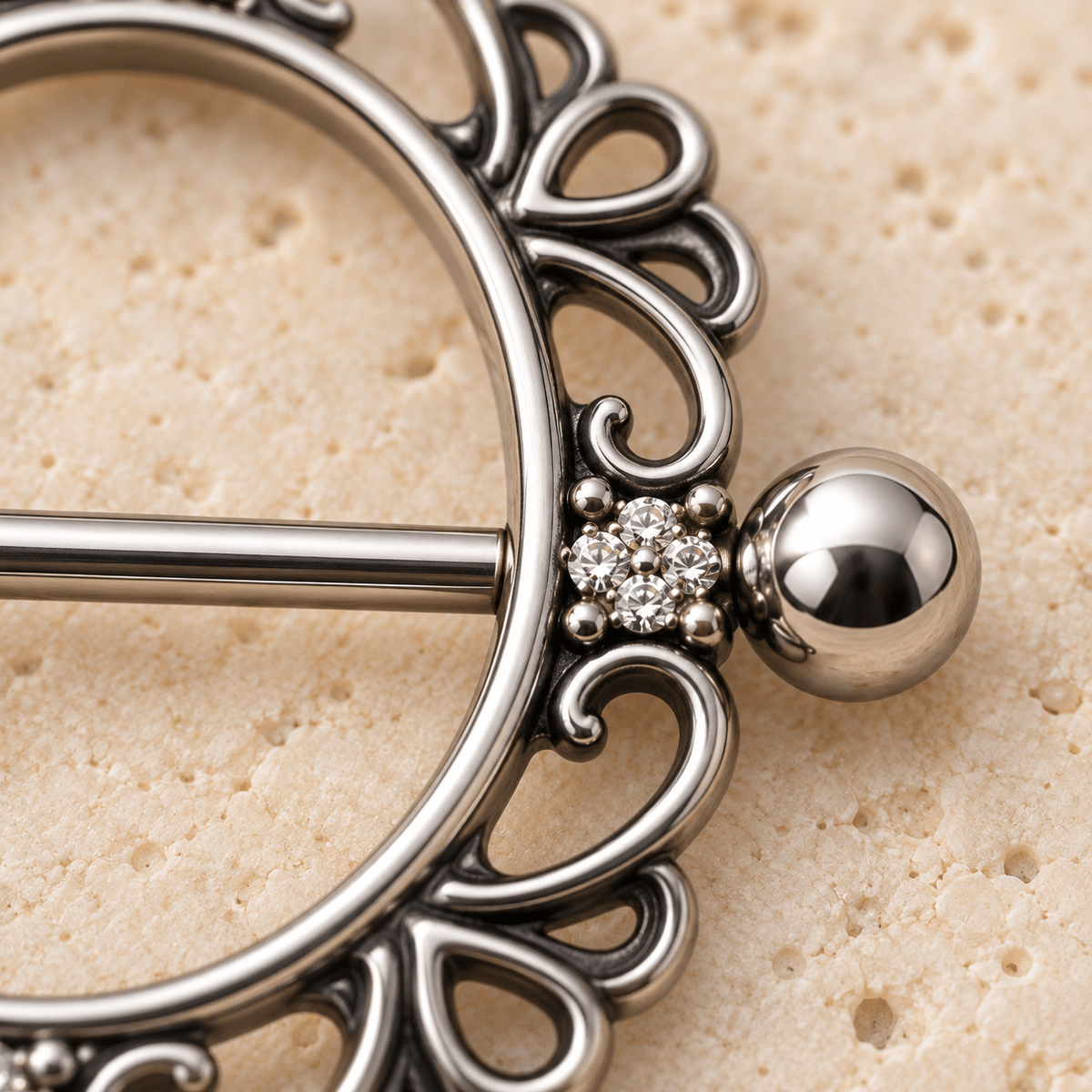 316L Antique Victorian Design Nipple Shield - Skin Metals