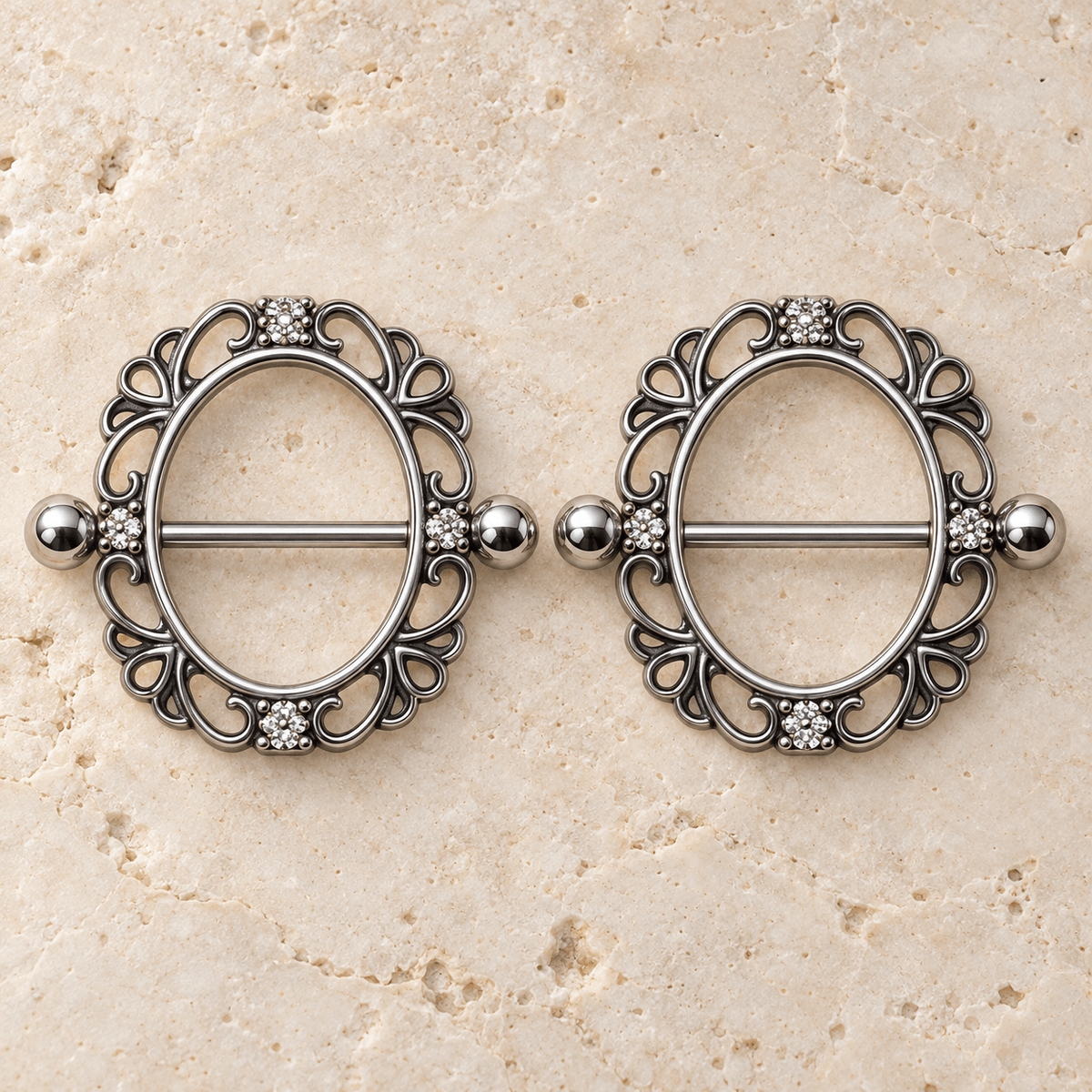 316L Antique Victorian Design Nipple Shield - Skin Metals