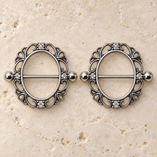 316L Antique Victorian Design Nipple Shield - Skin Metals