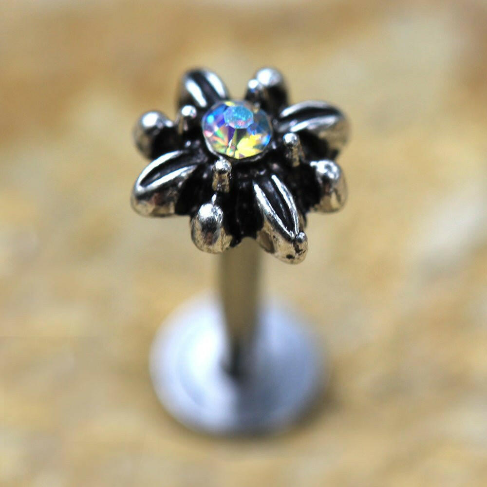 Stainless Steel Aurora Flower Labret Labret Impulse Piercings