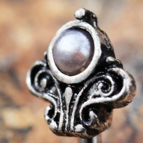 Stainless Steel Black Victorian Design Belly Button Navel Ring Navel Ring Impulse Piercings