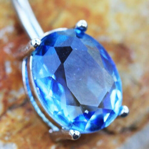 Stainless Steel Blue Synthetic Tourmaline Navel Ring Navel Ring Impulse Piercings