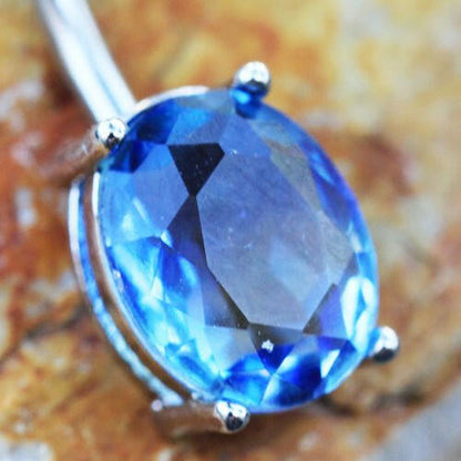 Stainless Steel Blue Synthetic Tourmaline Navel Ring Navel Ring Impulse Piercings