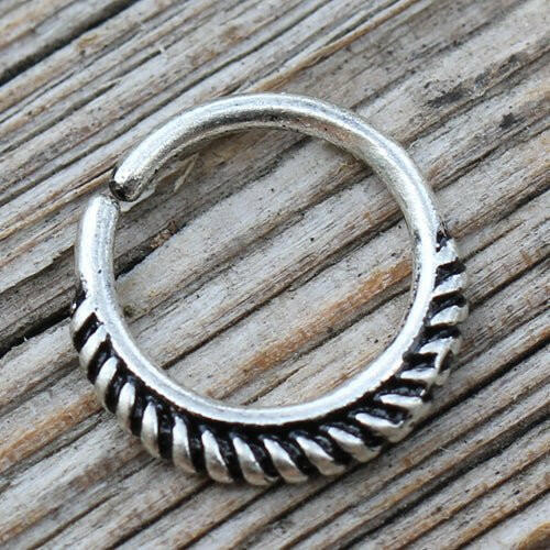 Braided 316L Stainless Steel Seamless Septum Ring Elegance Captive Bead Impulse Piercings