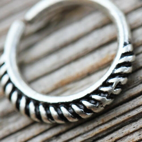 Braided 316L Stainless Steel Seamless Septum Ring Elegance Captive Bead Impulse Piercings