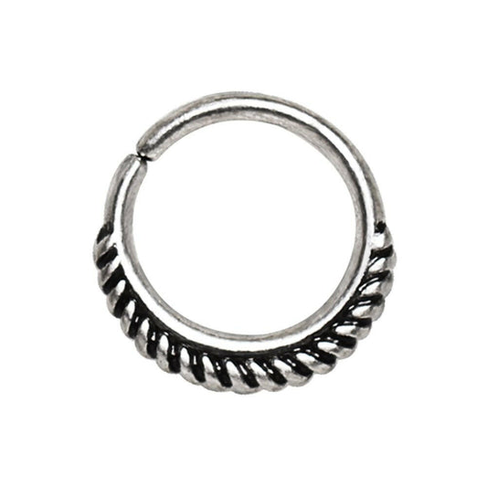 Braided 316L Stainless Steel Seamless Septum Ring Elegance Captive Bead Impulse Piercings