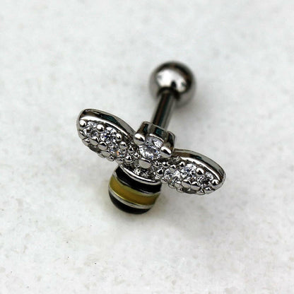 Bee-Inspired 316L Stainless Steel Cartilage Earring for Stylish Flair Cartilage Earring Impulse Piercings