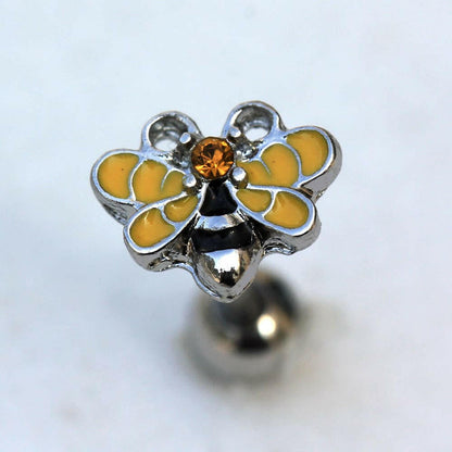 Charming Bumble Bee Cartilage Earring in Lustrous 316L Stainless Steel Cartilage Earring Impulse Piercings